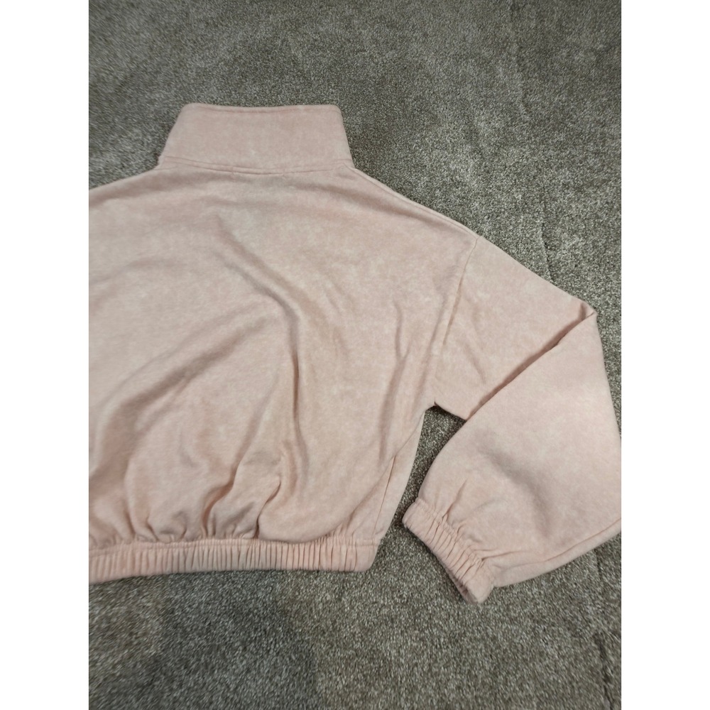 Celebrity Pink Womens Pink Daisy Embroidered Quarter Zip Cropped Fleece Pullover - Picture 9 of 14